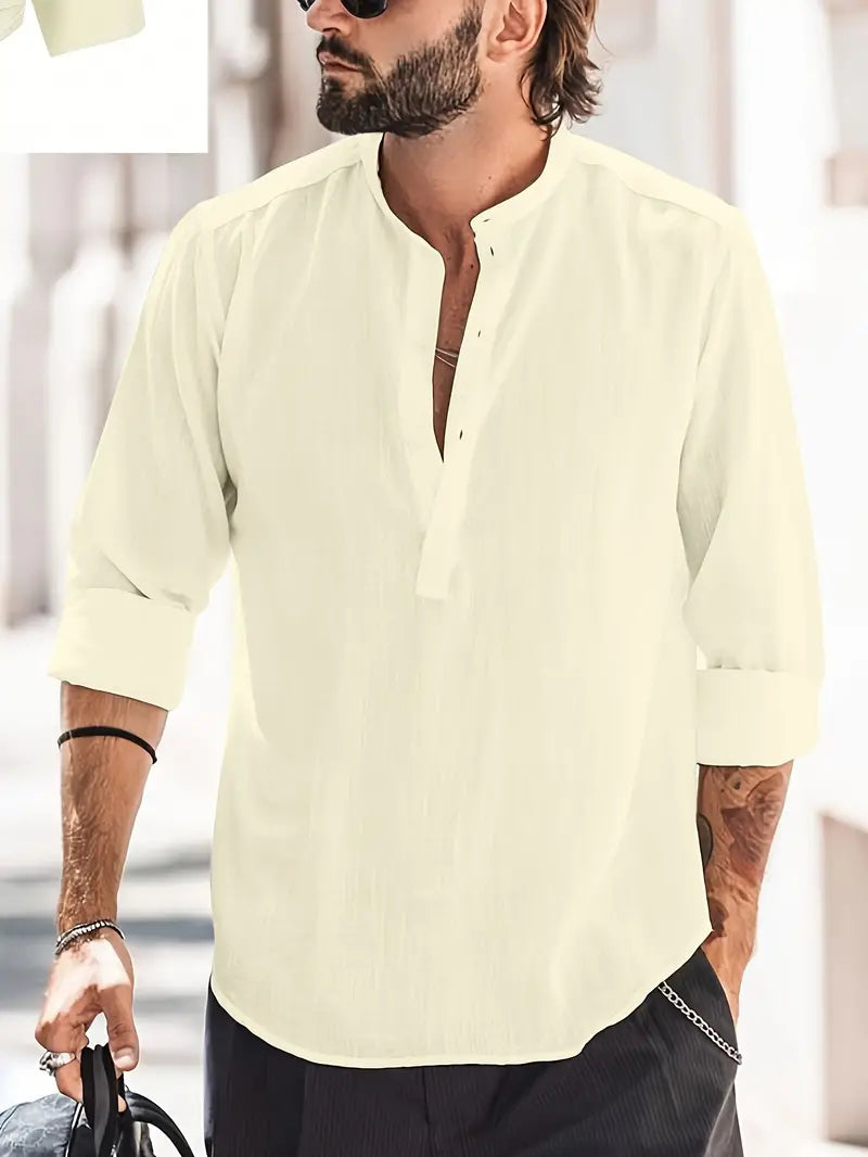 Variant image for Chemise Hugo Homme - Lin Naturel, Élégante et Confortable-25
