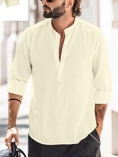 Variant image for Chemise Hugo Homme - Lin Naturel, Élégante et Confortable-25