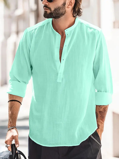 Chemise Hugo Homme - Lin Naturel, Élégante et Confortable-2