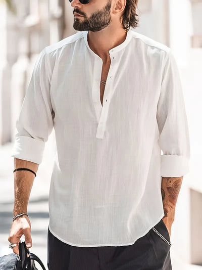 Variant image for Chemise Hugo Homme - Lin Naturel, Élégante et Confortable-31