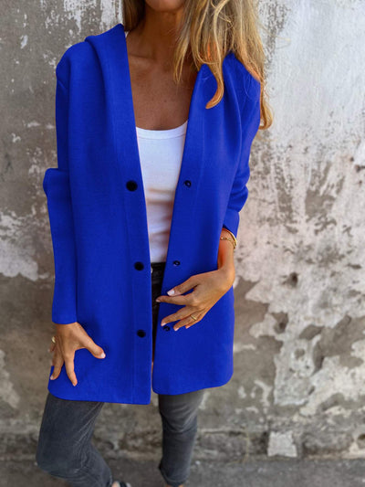 Adriana | Veste en tricot avec boutons et capuche
