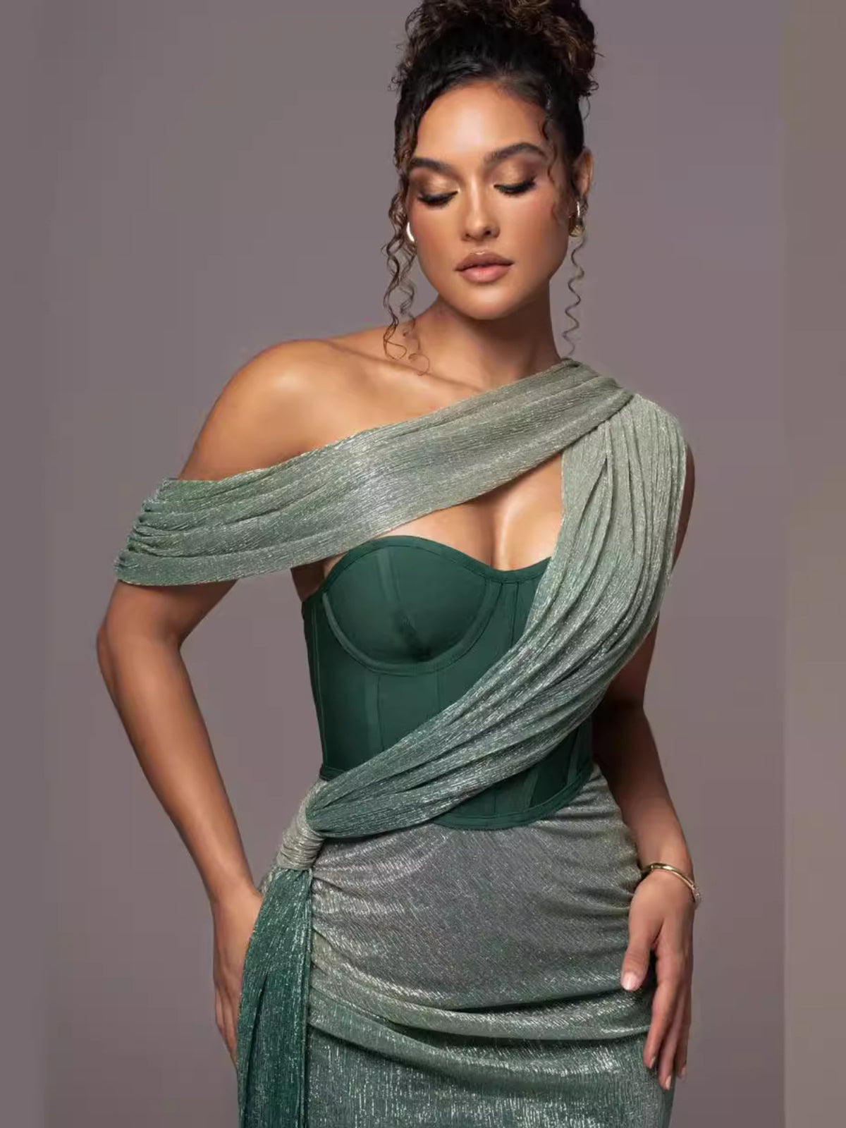 Luna | Robe Longue Femme Drapée Été Maxi-2