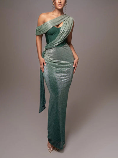 Variant image for Luna | Robe Longue Femme Drapée Été Maxi-1