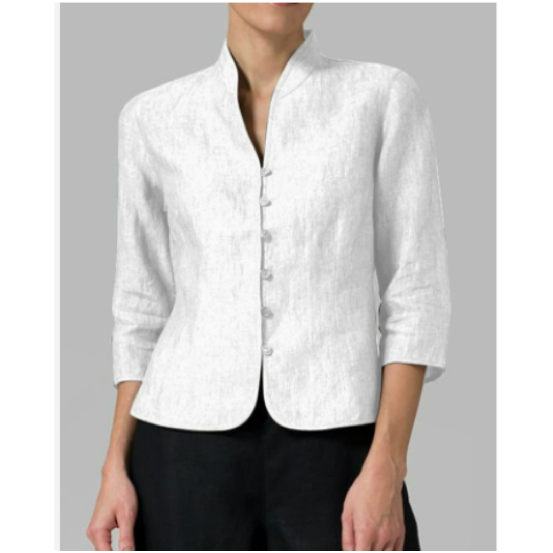 Brynna Chemisier Femme Chic - Chambray Élégant à Manches Trois Quarts-5
