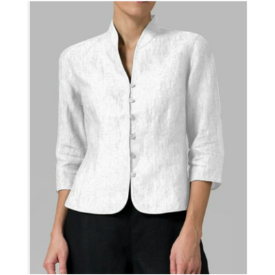 Brynna Chemisier Femme Chic - Chambray Élégant à Manches Trois Quarts-5